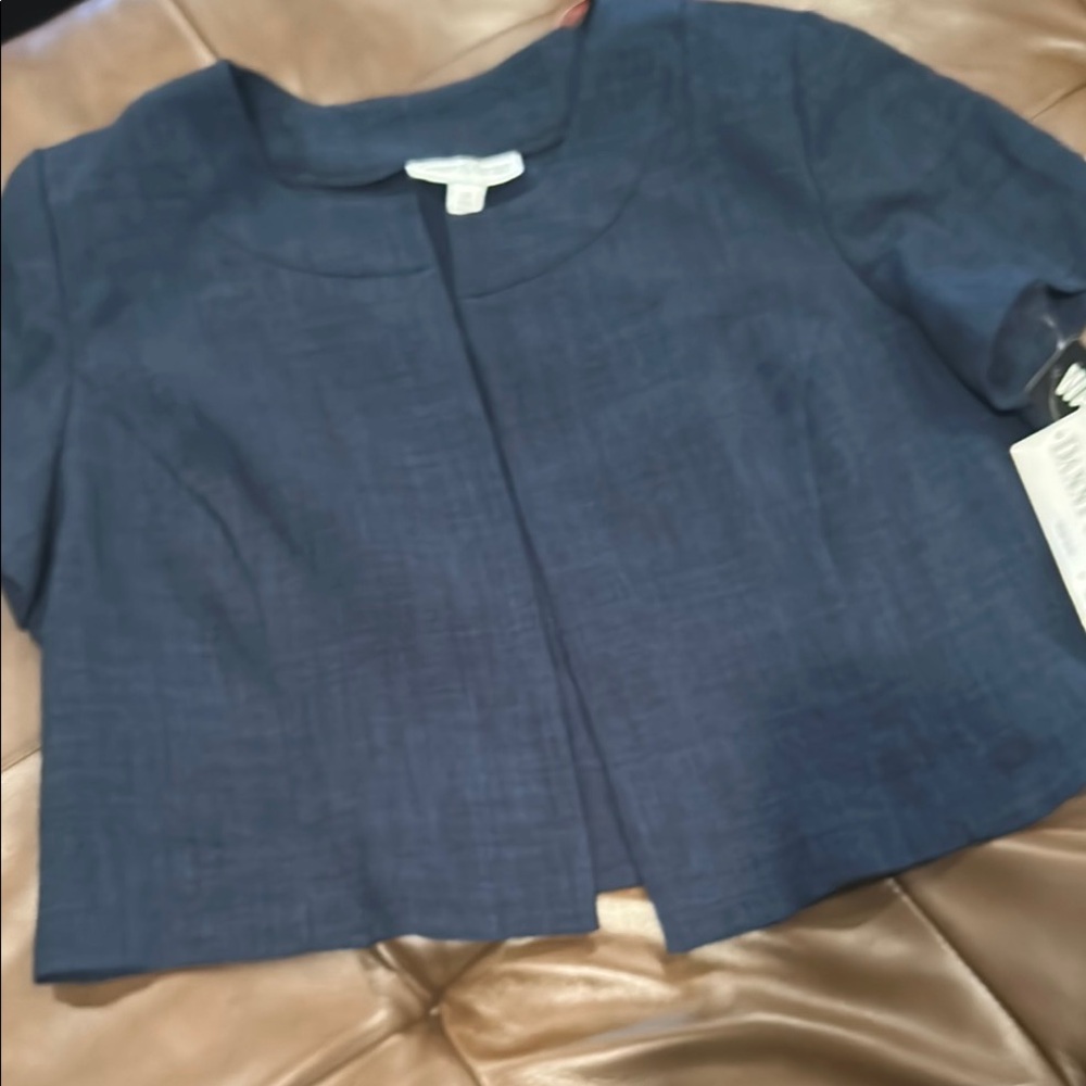 NWT Danny & Nicole Navy Blue Short Sleeve Jacket